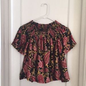 Anthropologie Seen Worn Kept Taya velvet OTS top